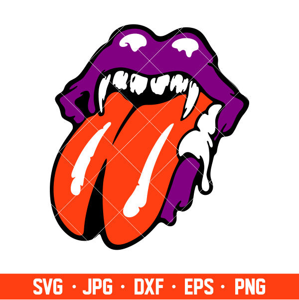 Halloween Rolling Stones Lips Svg, Vampire Teeth Svg, Halloween Svg, Cricut, Silhouette Cut File