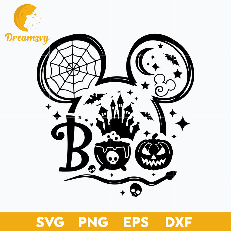 Halloween Boo Mickey Ear svg, Halloween svg, png, dxf, eps digital file.