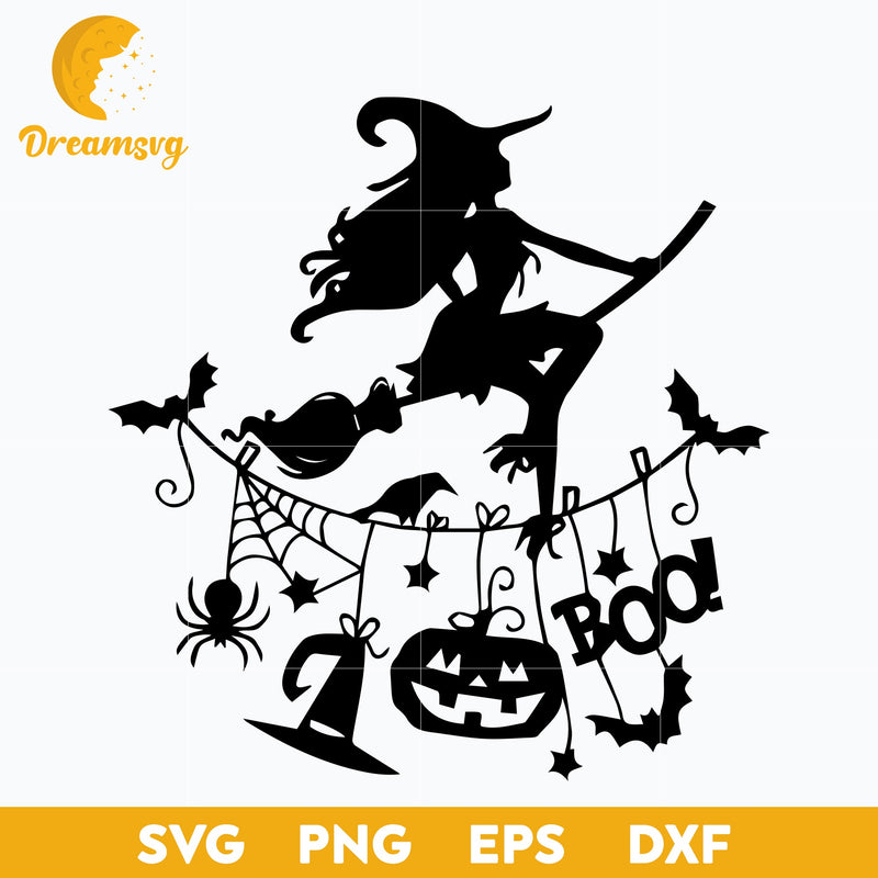 Halloween Boo Witch svg, Halloween svg, png, dxf, eps digital file.