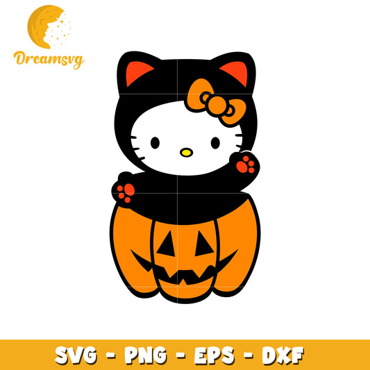 Halloween Hello Kitty Pumpkin SVG Cut File