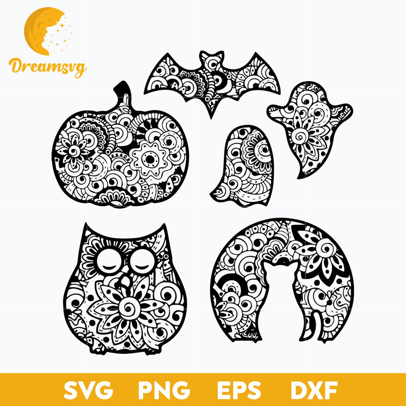 Halloween Mandala svg, Halloween svg, png, dxf, eps digital file.