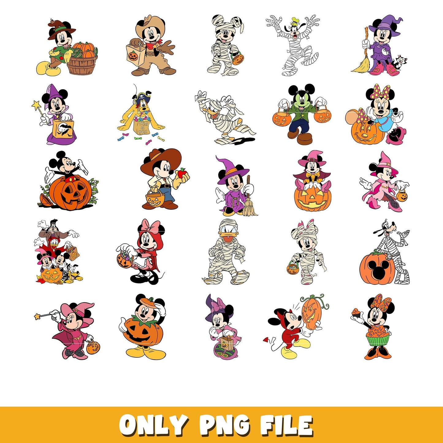 Mickey Halloween bundle png, Disney cartoon png, Digital download