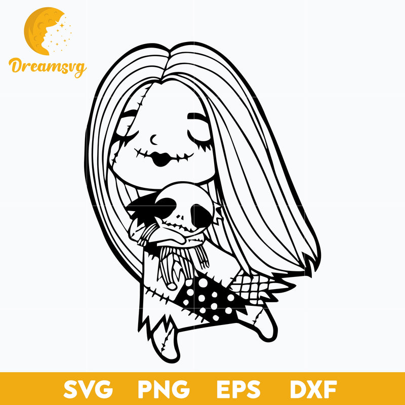 Halloween Sally Girl And Jack Skellington svg, Halloween svg, png, dxf, eps digital file.