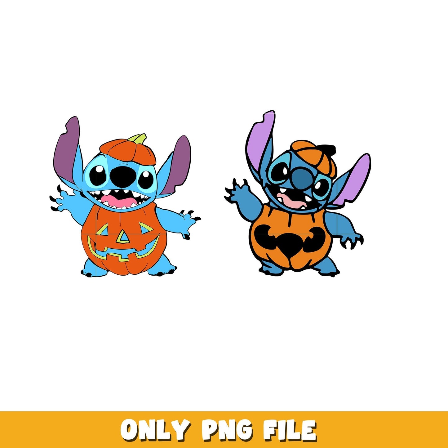 Stitch Pumpkin Halloween bundle png, Disney cartoon png, Digital download