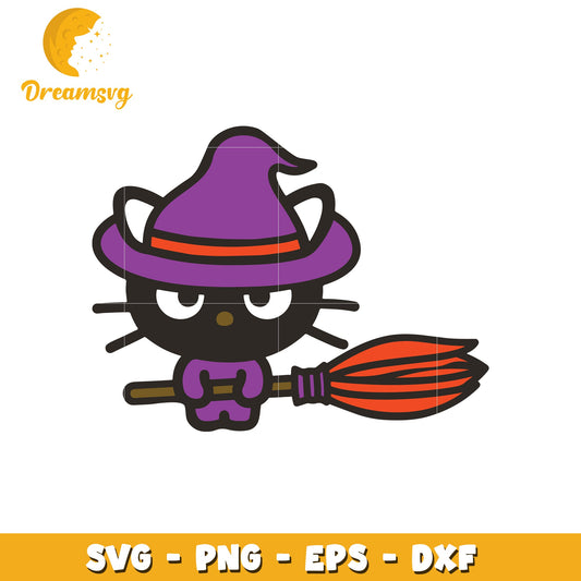 Halloween Witch Cat SVG Cut File