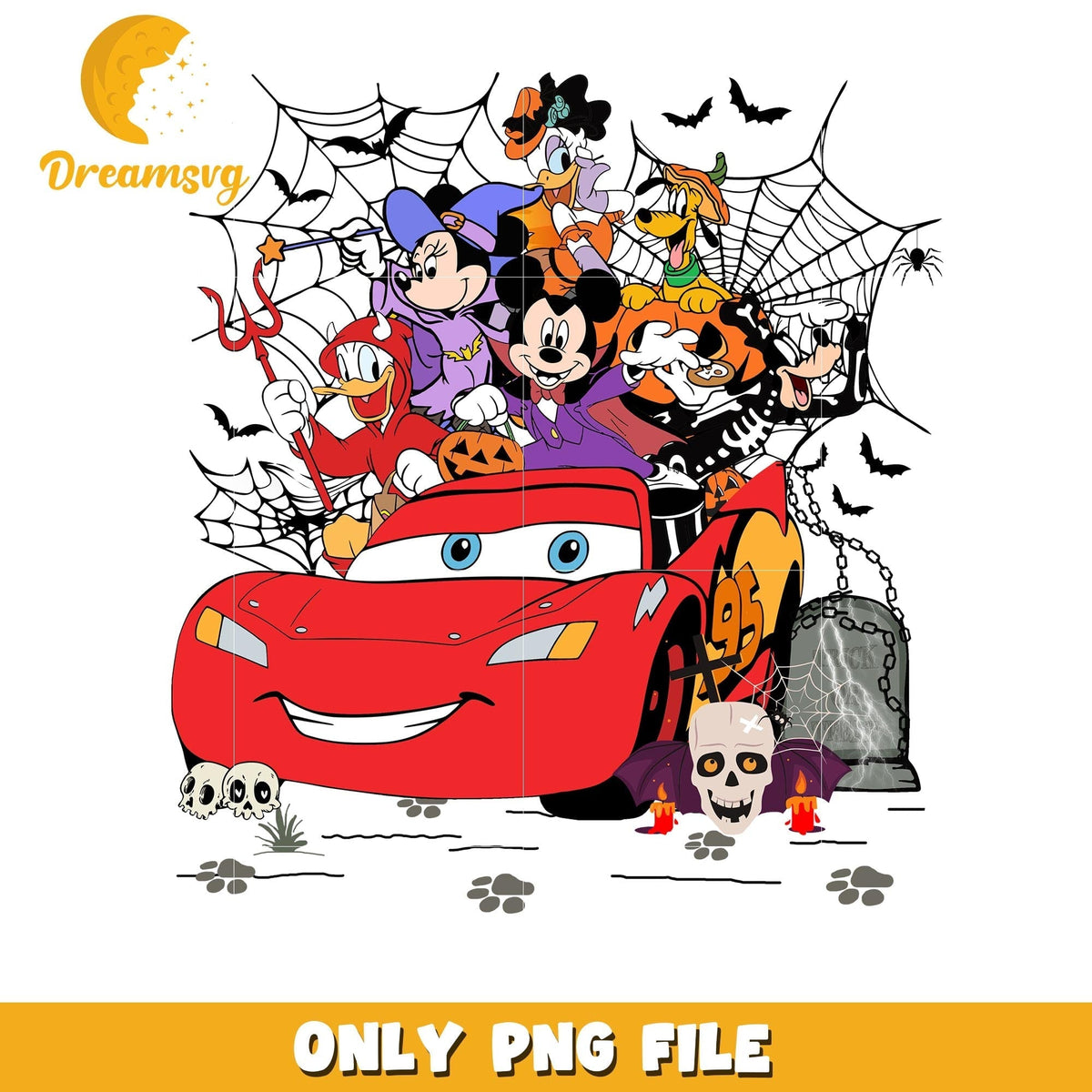 Halloween Cars Lightning Mc Queen and friends png, Disney Pixar cartoon characters png