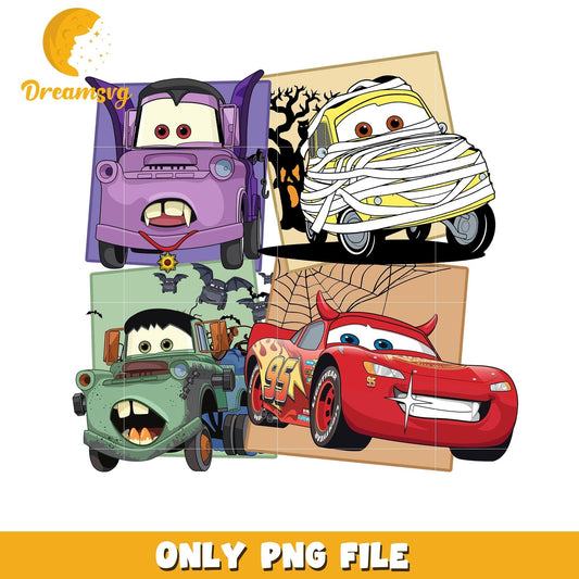 Halloween Cars characters png, Disney Pixar horror cartoon characters png