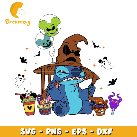 Halloween Stitch Boogie hat svg, Disney friends halloween vibes svg