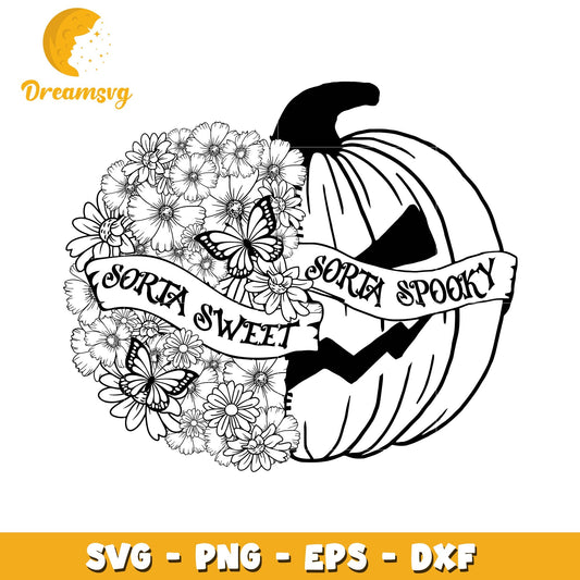 Halloween floral pumpkin sweet spooky svg, Disney movies halloween svg
