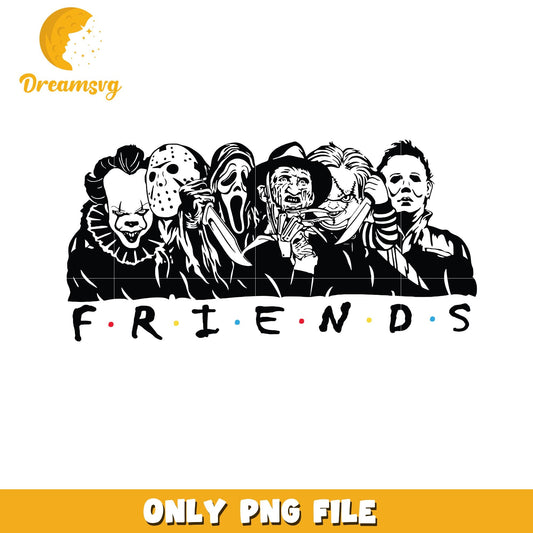Halloween killers friends gang png, Horror movies killers png