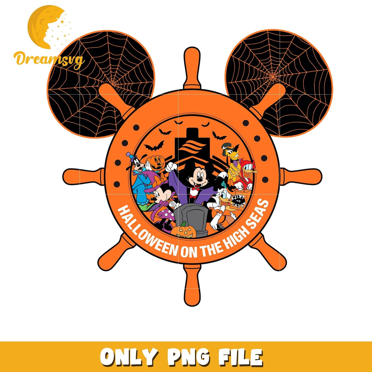 Halloween on the high seas png, Disney friends halloween vibes png