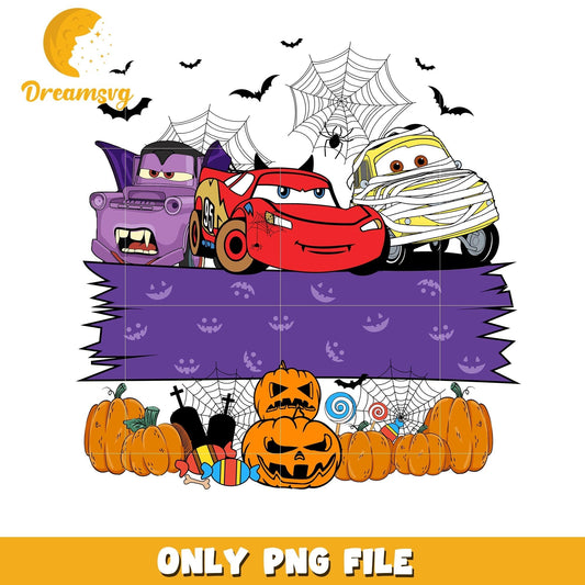 Halloween pumpking Cars characters png, Disney Pixar cartoon characters png