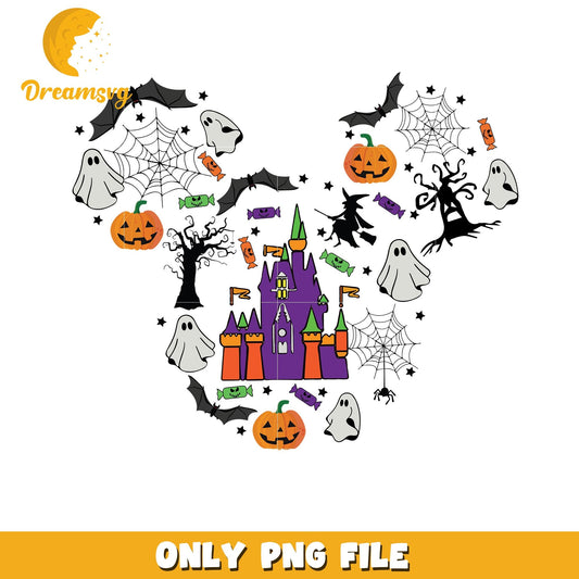 Halloween vibes Mickey mouse head png, Disney friends halloween vibes png