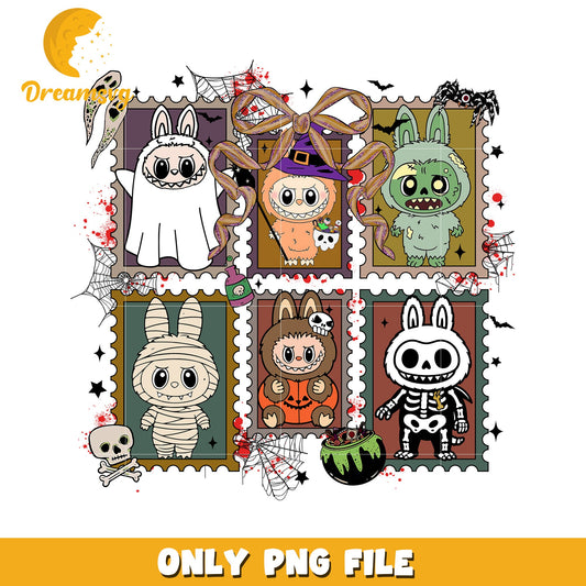 Halloween labubu costumes design png, halloween cartoons png, spirit halloween png