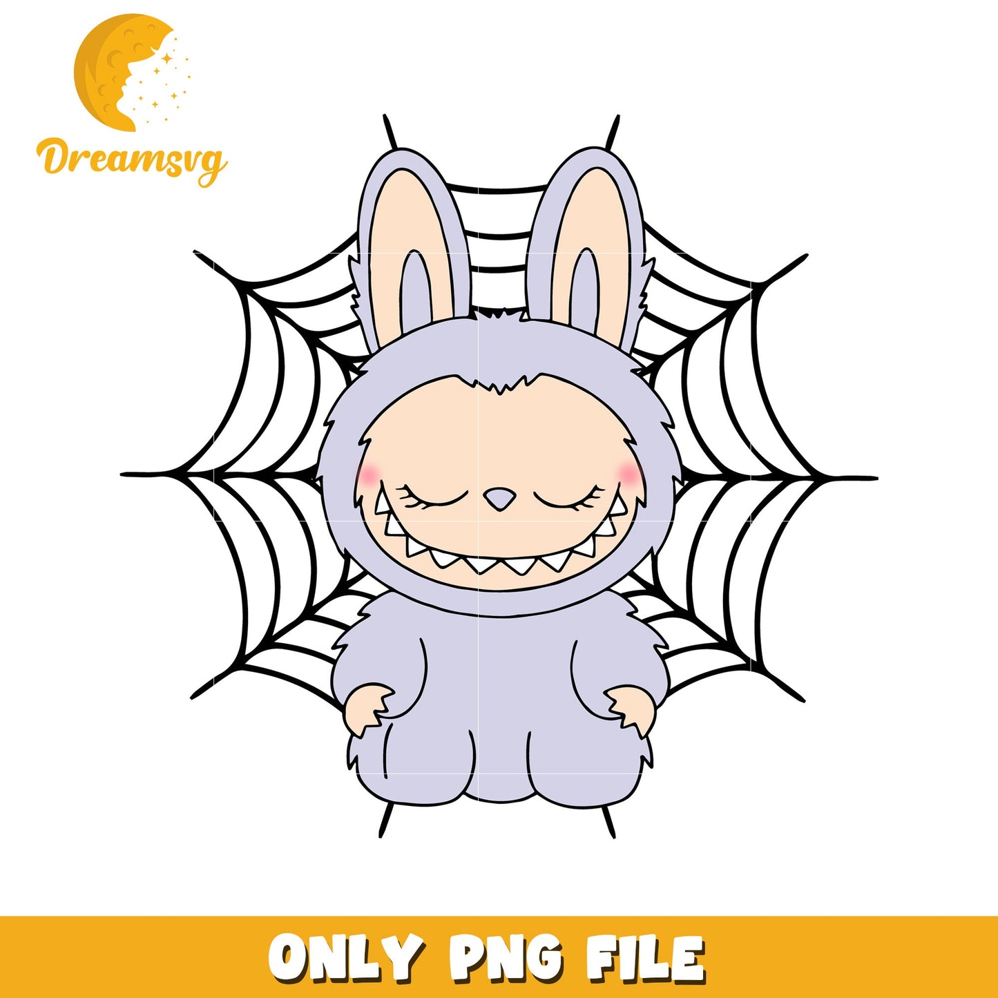 Halloween purple labubu design png, trick or treat  png, halloween pumpkin png