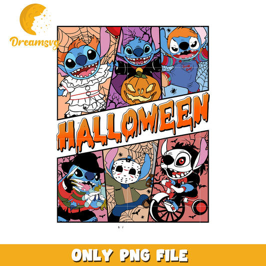 Halloween stitch png, halloween toys png, halloween characters png