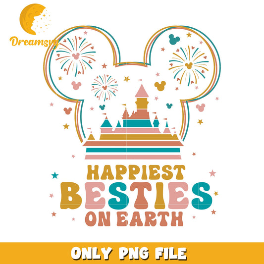 Happiest Besties on Earth Decorative PNG Design File