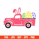 Happy Easter Truck with Eggs Svg, Happy Easter Svg, Easter egg Svg, Spring Svg, Cricut, Silhouette Vector Cut File