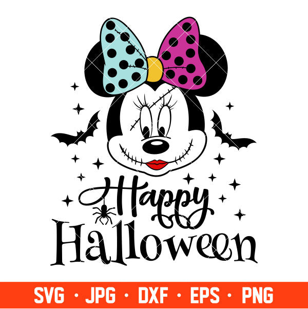 Happy Halloween Minnie Mouse Svg, Free Svg, Daily Freebies Svg, Cricut, Silhouette Vector Cut File