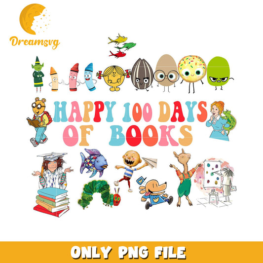 Happy 100 Days of Books Fun PNG Clipart Collection