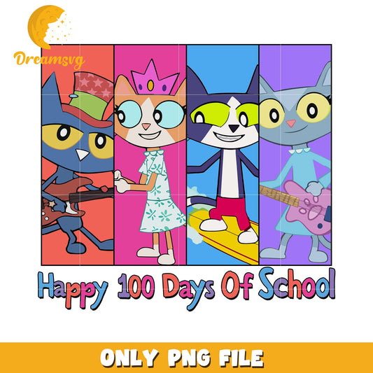 Happy 100 Days of School Fun PNG Graphic Design
