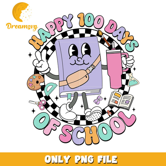 Happy 100 Days of School PNG Celebration Design