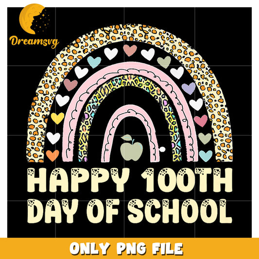 Happy 100th Day School Rainbow PNG