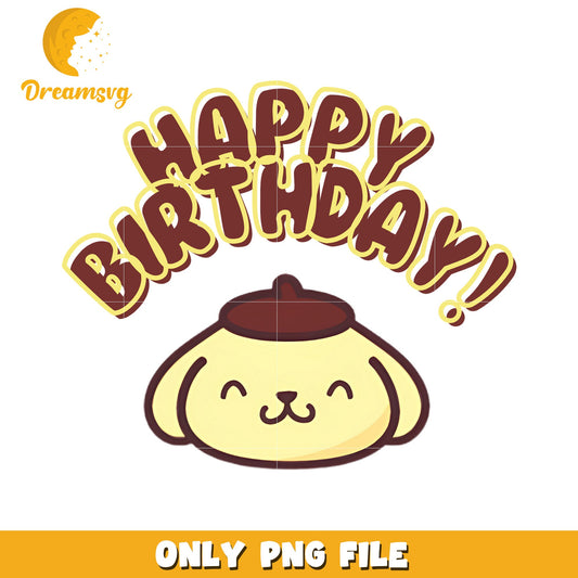 Happy Birthday Dog PNG Cute Design