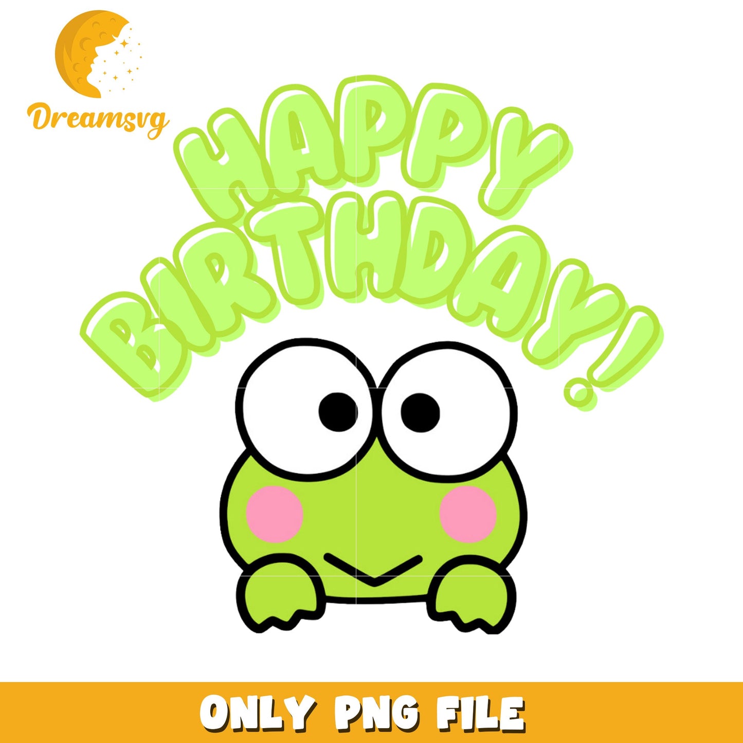 Happy Birthday Frog PNG Image Friendly Design for Kids Parties