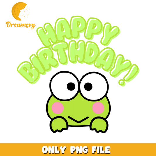 Happy Birthday Frog PNG Image Friendly Design for Kids Parties