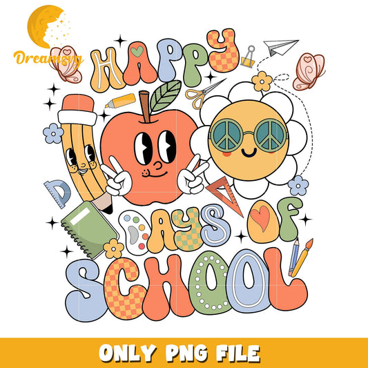 Happy Days of School Fun PNG Design for Kids