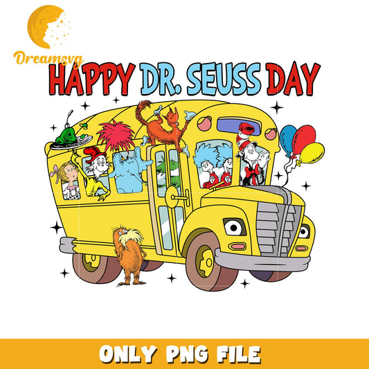 Happy Dr Seuss Day Colorful PNG for Celebrations