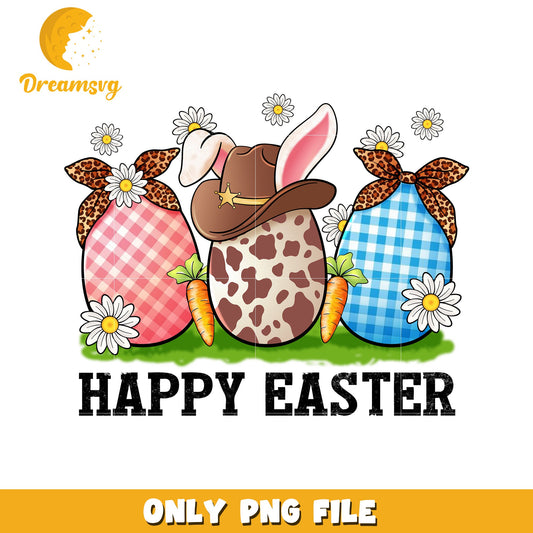 Happy Easter Colorful Eggs PNG Design for Spring Decor