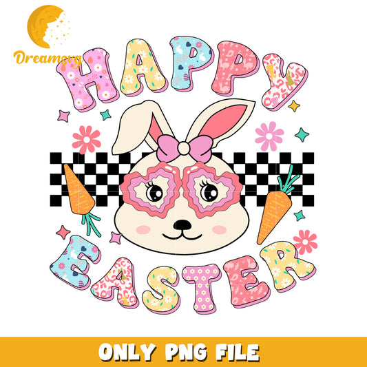 Happy Easter Cute Bunny Graphic PNG for Spring Designs