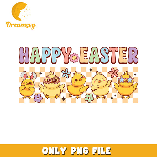 Happy Easter Cute Chicks PNG Digital Download Art Design