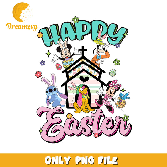Happy Easter Disney Characters PNG File for Decorations