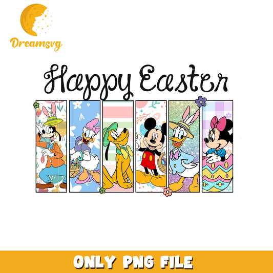 Happy Easter Mickey and Friends PNG Graphic Design Art