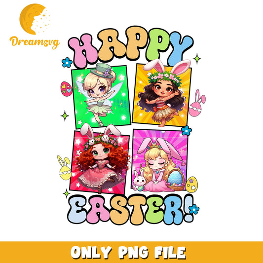 Happy Easter PNG Cute Girls
