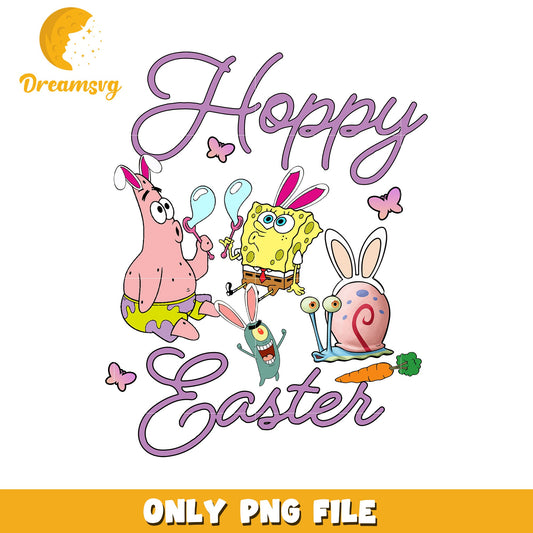 Happy Easter SpongeBob and Friends PNG Digital Art Download