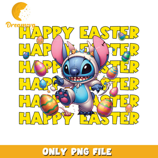 Happy Easter Stitch PNG Easter Bunny Costume