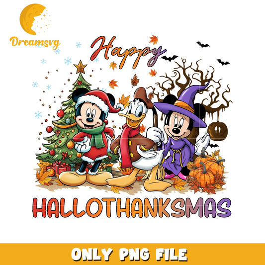 Happy Hallothanksmas png, white christmas png, cartoon png