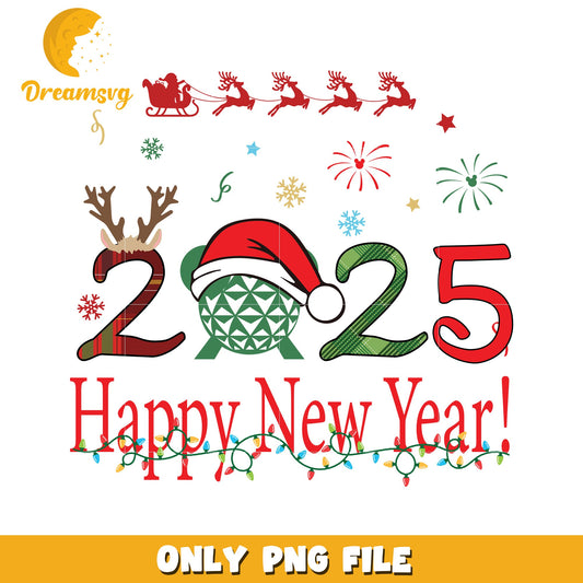 Happy New Year 2025 PNG File Christmas Celebrations