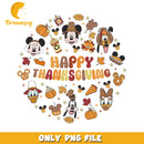 Happy Thanksgiving Disney Characters PNG Design File