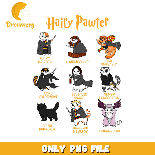 Harry Potter Cats PNG Sublimation Design