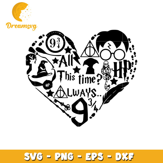 Harry Potter Heart Design SVG for Crafting Lovers Decor