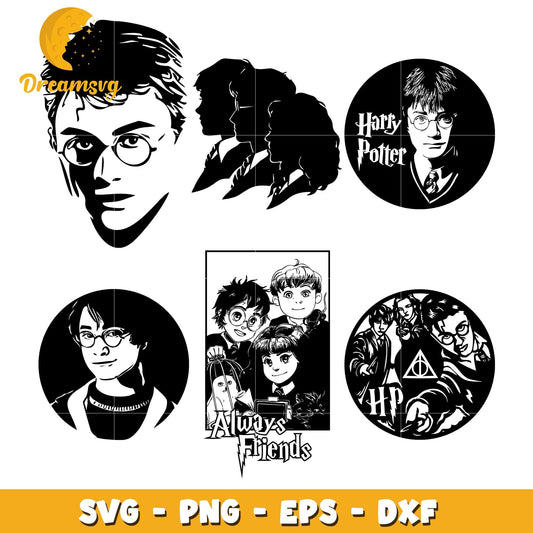 Harry Potter always friends bundle svg, Harry Potter characters svg