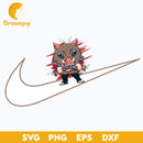 Hashibira Inosuke x Nike Svg, Hashibira Inosuke Svg, Inosuke Svg, Inosuke Anime Svg, file for cricut, Anime svg, png, eps, dxf digital download