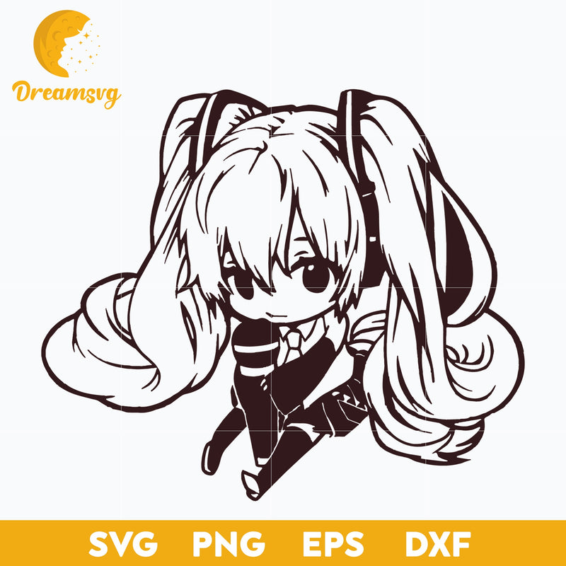 Hatsune Miku Svg, Vocaloid Svg, Chibi Vocaloids Hatsune Miku Svg, file for cricut, Anime svg, png, eps, dxf digital download