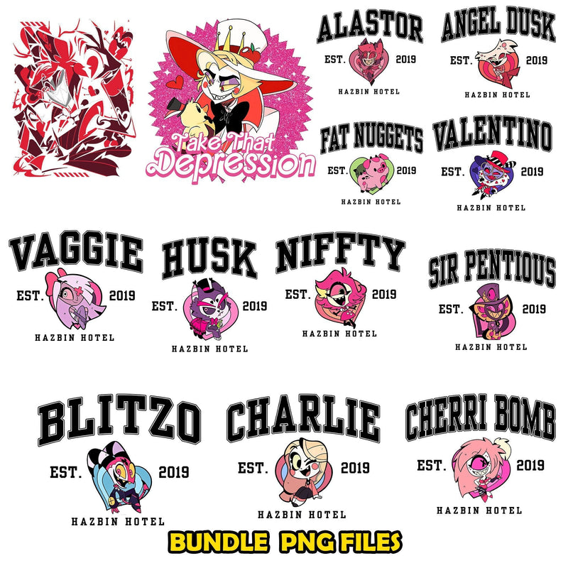 Hazbin Hotel Varsity Bundle 13+ PNG