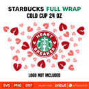 Heart Breaker Full Wrap Svg, Starbucks Svg, Coffee Ring Svg, Cold Cup Svg, Cricut, Silhouette Vector Cut File